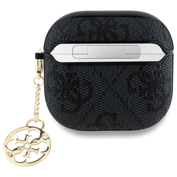 Oryginalne ekskluzywne etui od marki Guess z kolekcji 4G Charm dla Apple AirPods 4, czarne